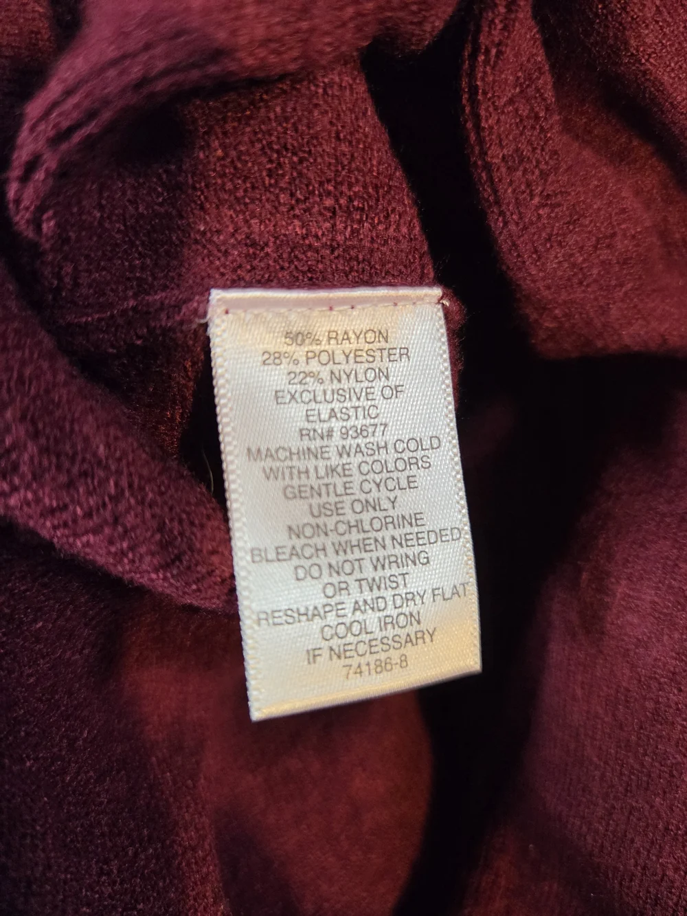 Liz Claiborne Deep Wine A-Line Knit Skirt Size XL